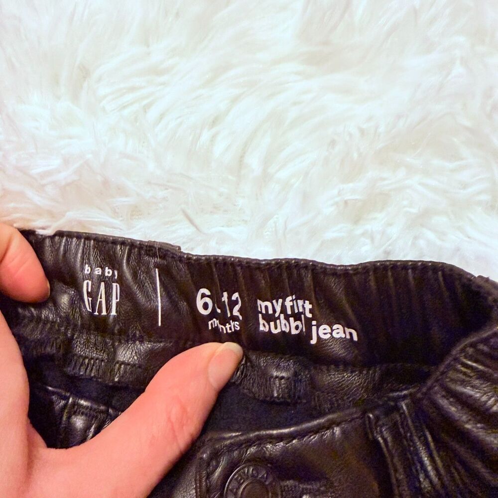 Baby Moto Faux Leather Joggers Mini Streetwear 9-12M Gap - Picture 10 of 10